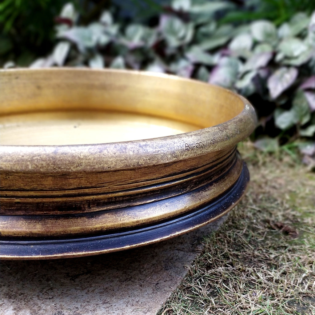 Vintage Traditional Brass Urli From Kerala. Diameter 30 cm x Height 10.5 cm