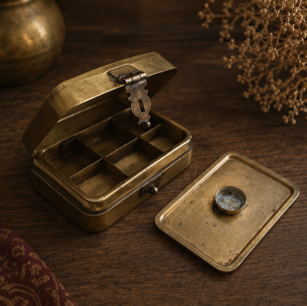 Traditional Brass Paan Dan | Betel Nut Box With 7 Compartments.