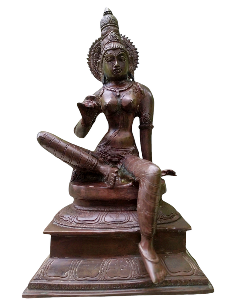 Parvati - Indian Goddess of Fertility, Love & Devotion Handcrafted in Brass. Height 30 cm