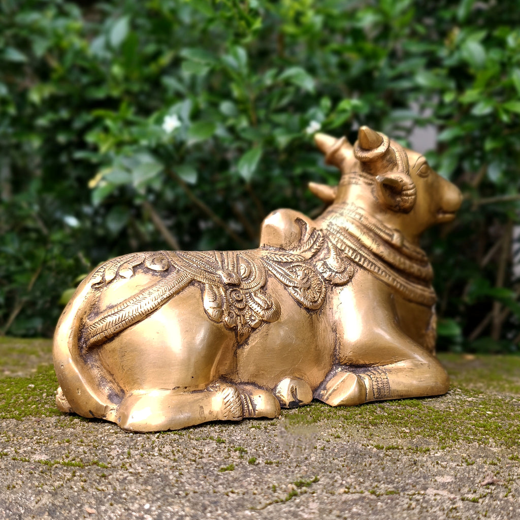 Brass Nandi - Vahan | Vehicle Of Lord Shiva. Length 28 cm x Height 17 cm