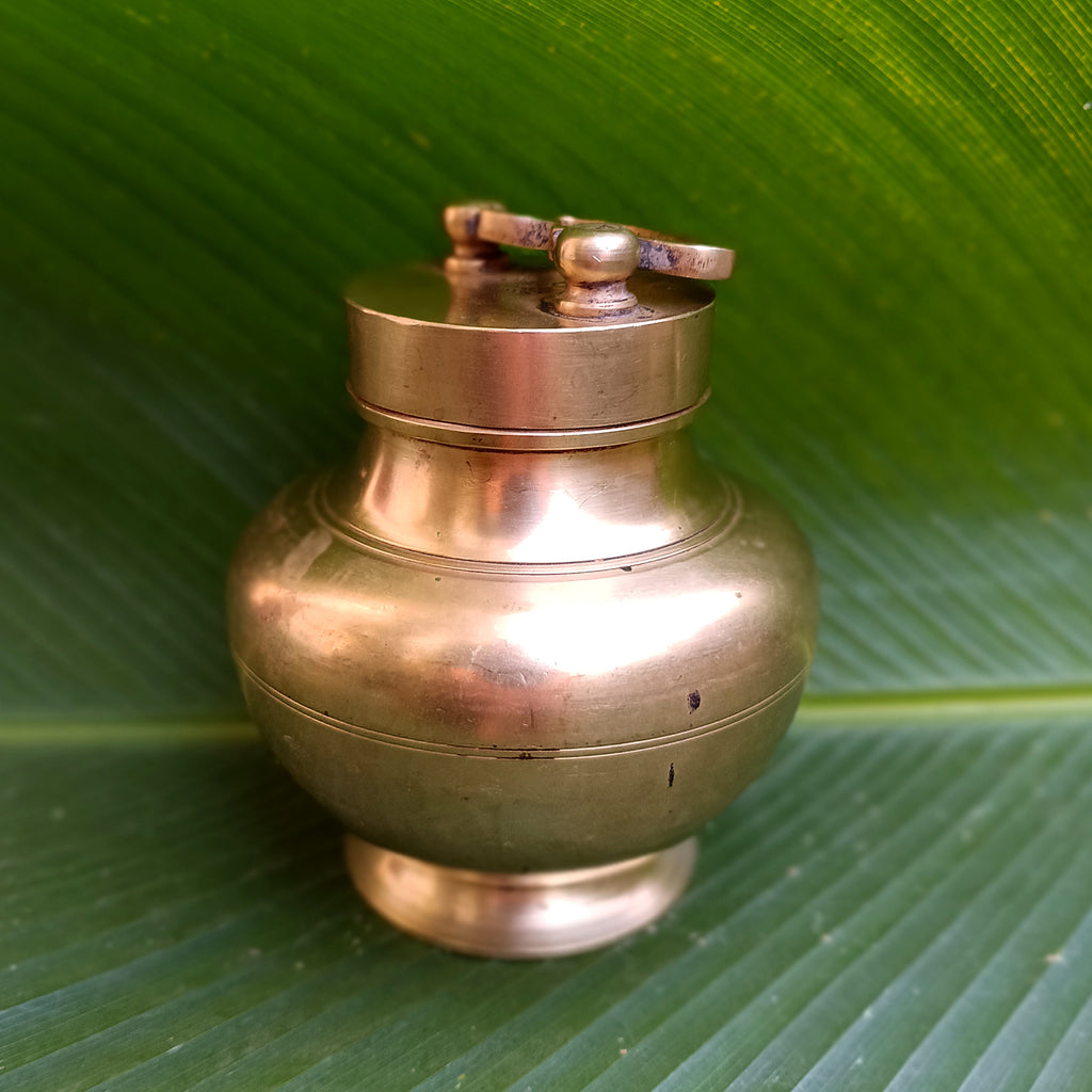 Vintage Brass Vessel For Gangajal. Height 17 cm