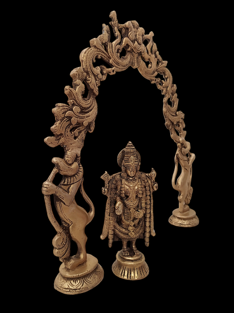 Majestic Brass Prabhavali With Lord Venkateshwara, Lord Balaji. Height 38 cm x Width 38 cm,