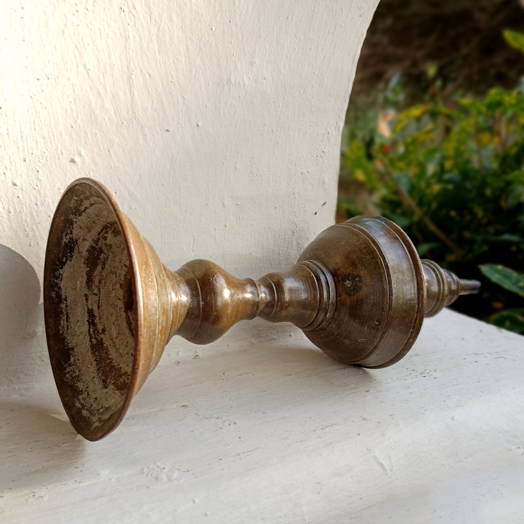 Traditional Brass Oil & Wick Lamp. Height 27 cm x Diameter 11 cm