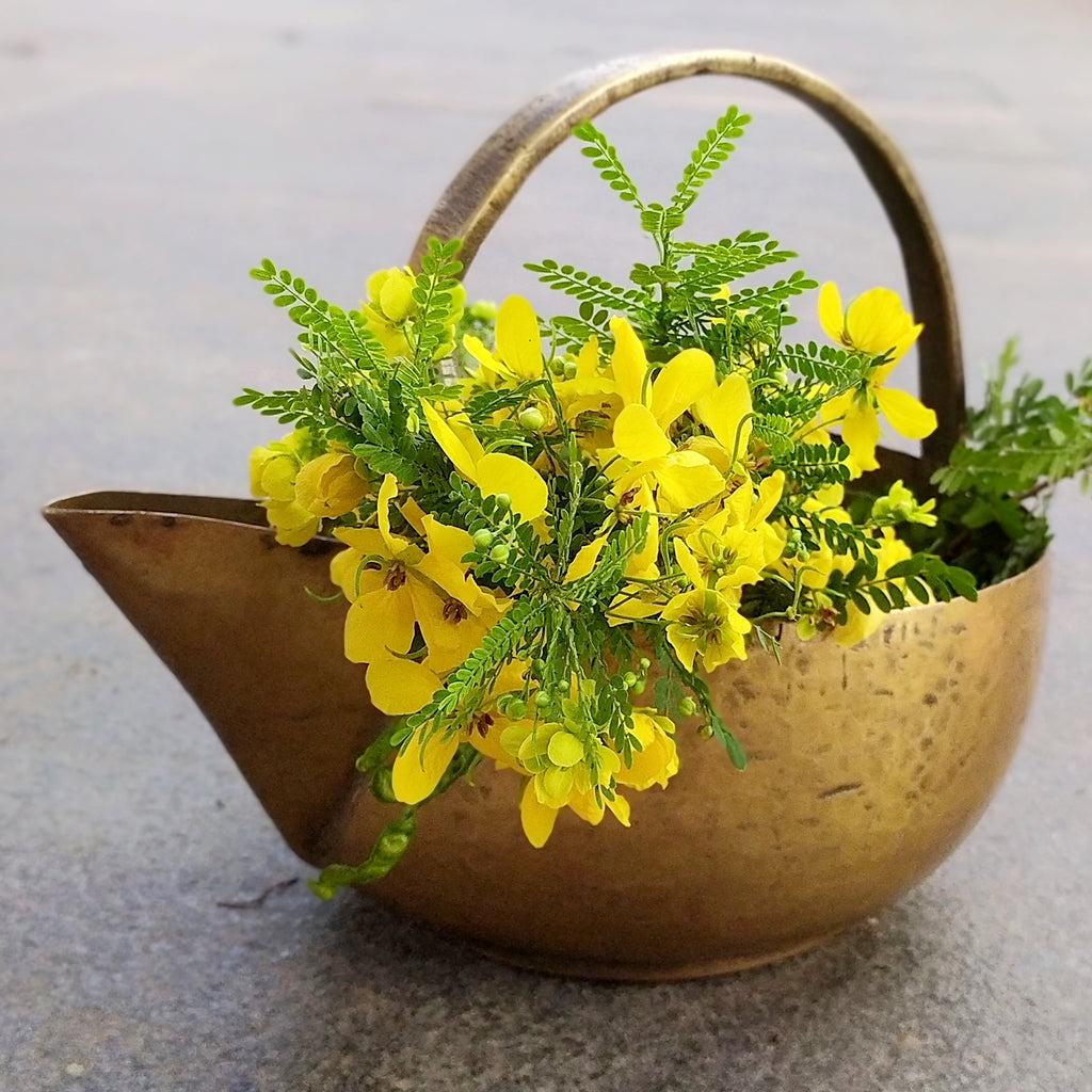 Vintage Brass Food Serving Vessel From South India. Length 27 cm  x Height 24 cm x Diameter 20 cm