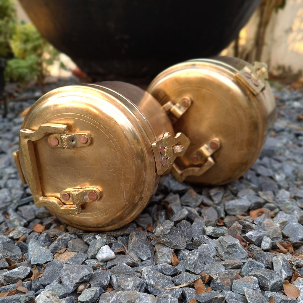 Vintage Brass Storage Containers - Set of 2