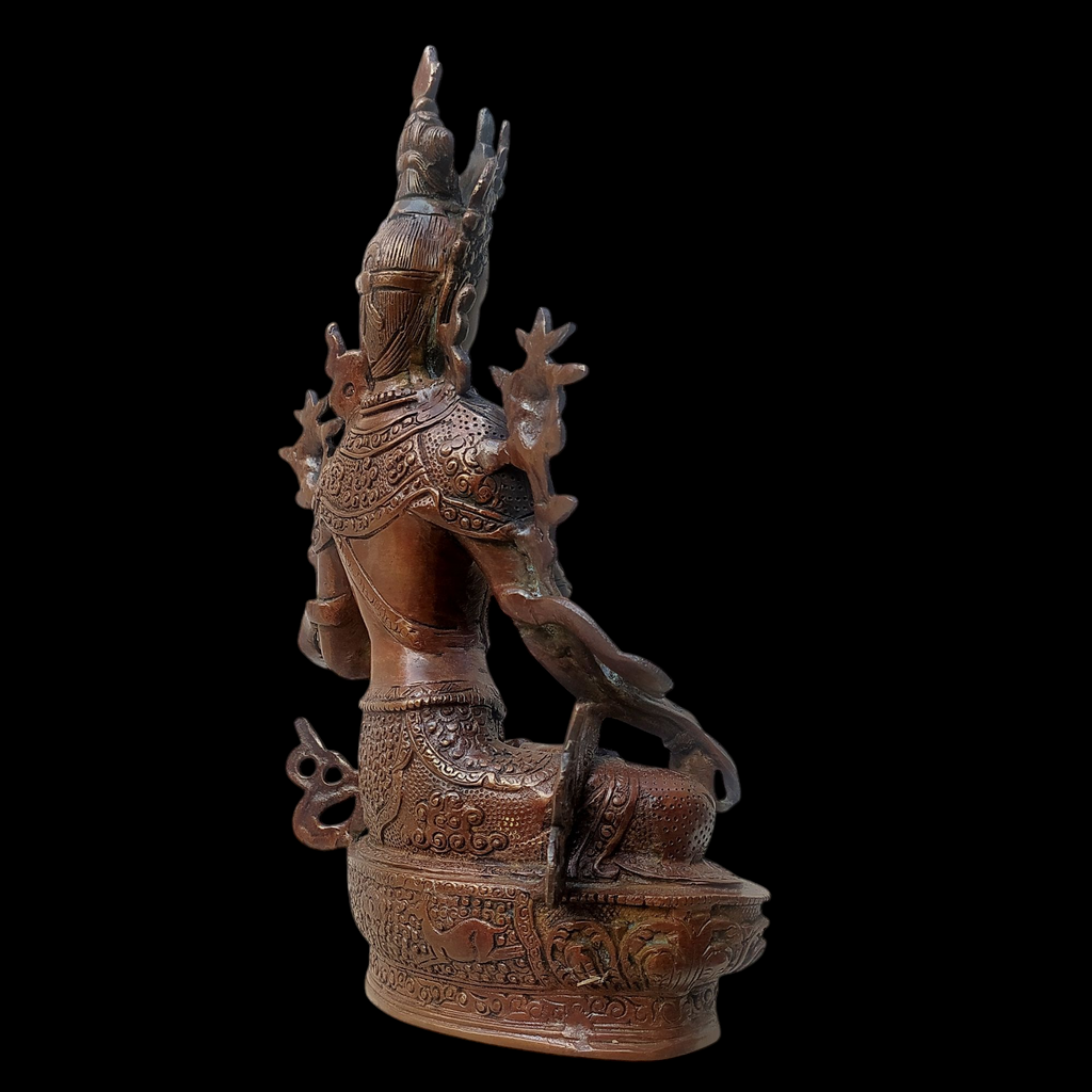 Brass Sculpture of Tara -Female Buddha & Goddess of Universal Compassion. Ht 32 cm x W 18 cm