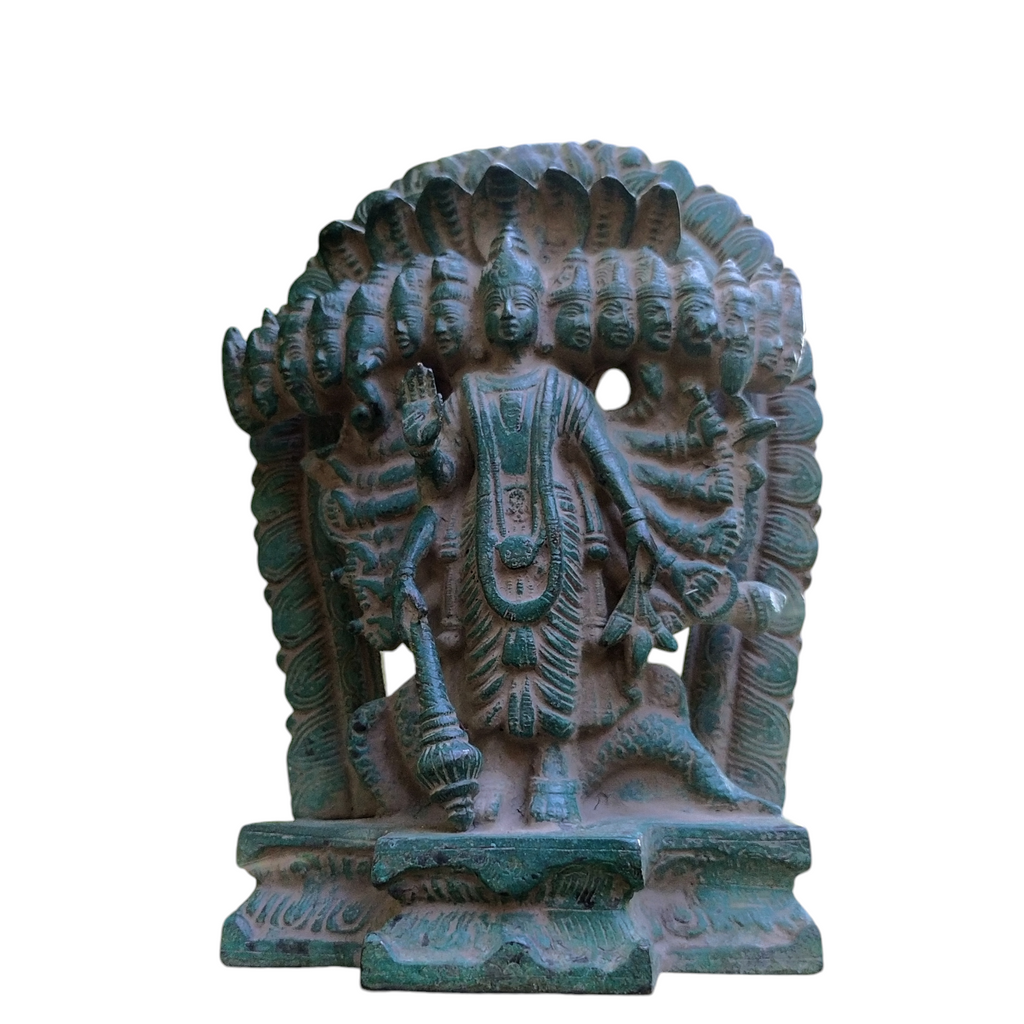 Magnificent Brass Virat Roop Of Lord Vishnu - Protector Of The World. Height 28 cm x Width 20 cm