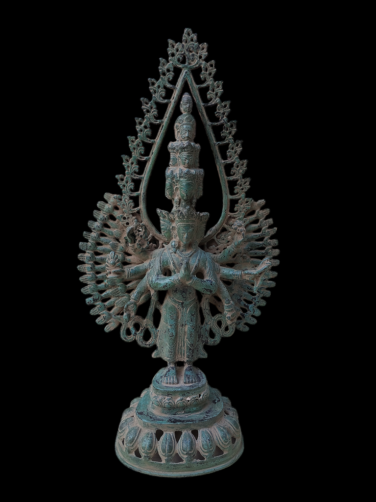 Vintage Statue Of Buddhist God - Avalokiteshvara. Height 49 cm x Width 30 cm.