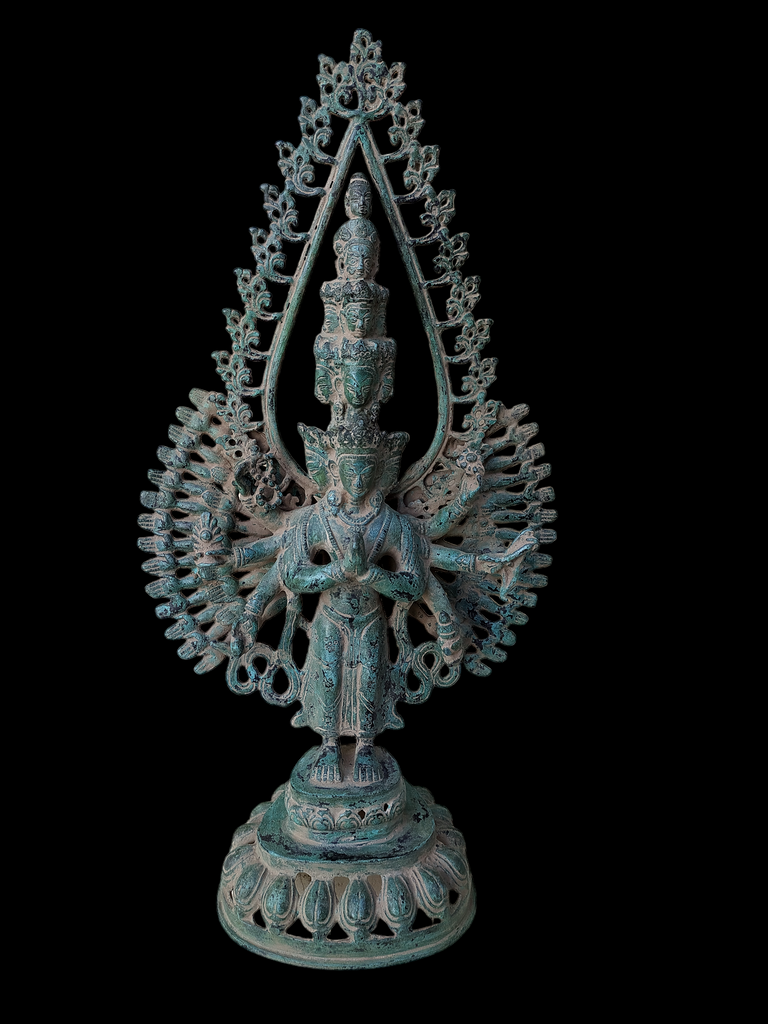 Vintage Statue Of Buddhist God - Avalokiteshvara. Height 49 cm x Width 30 cm.