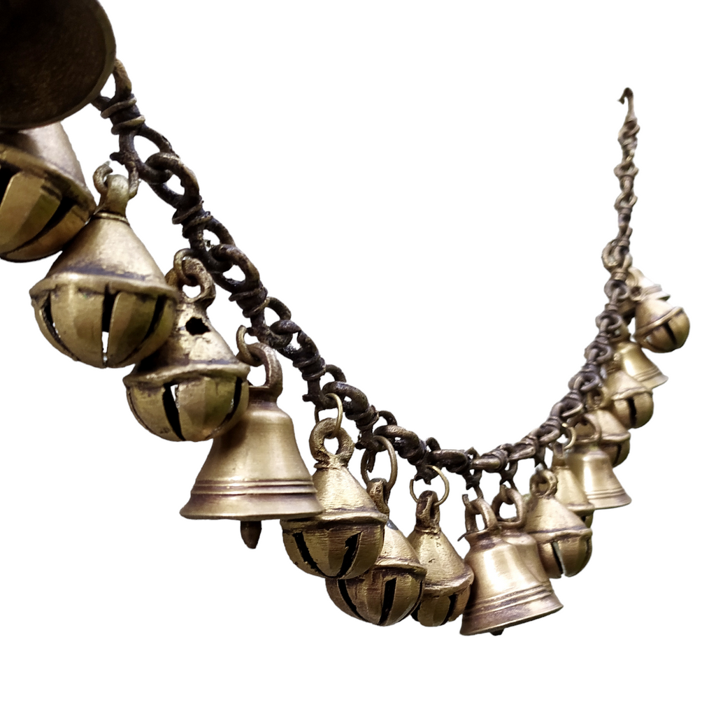 Handcrafted Vintage Brass Necklace with Bells & Ghungroos – A Timeless Artisan Treasure. Length 80 cm