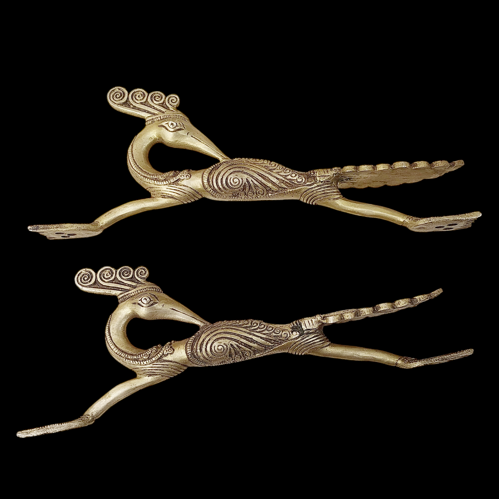 Exquisite Brass Peacock Design Door Handles – A Symbol of Elegance. Length 31 cm