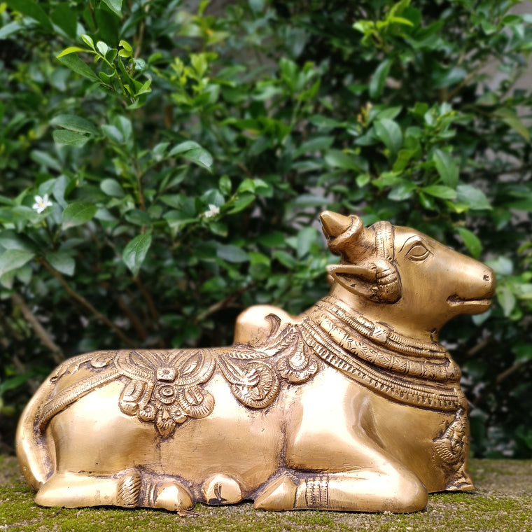 Brass Nandi - Vahan | Vehicle Of Lord Shiva. Length 28 cm x Height 17 cm
