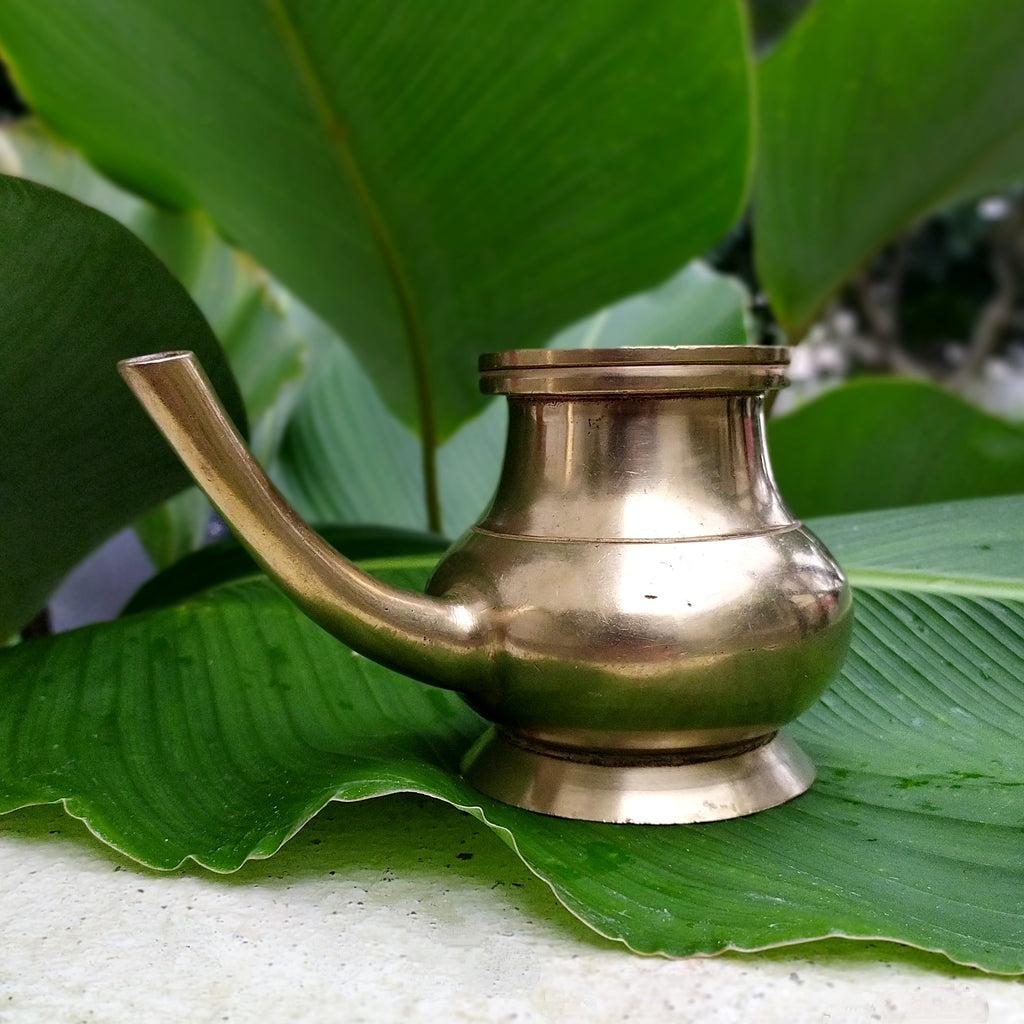 Vintage Brass Kindi With A Spout For Holy Water. Length 12 cm x Height 8 cm x Diameter 5.5 cm