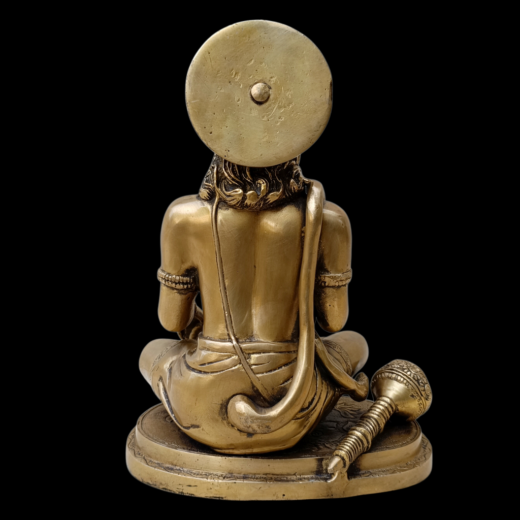 Majestic Brass Sculpture of Hanuman - Devotee of Lord Rama. Ht 32 cm - The Indian Weave