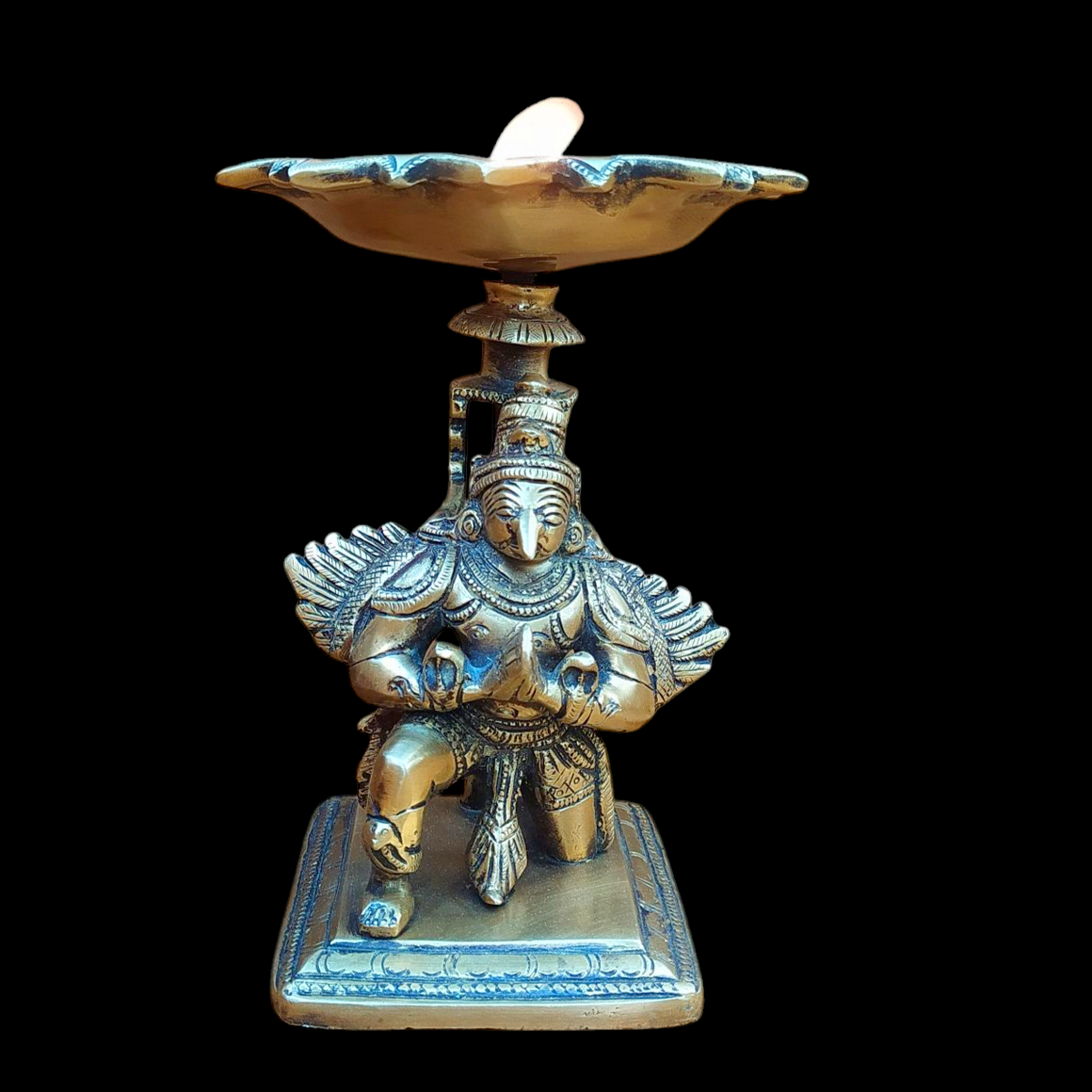 Garuda - Hindu Demigod & Mount Of Lord Vishnu . Height 17 cm x Diameter 14 cm