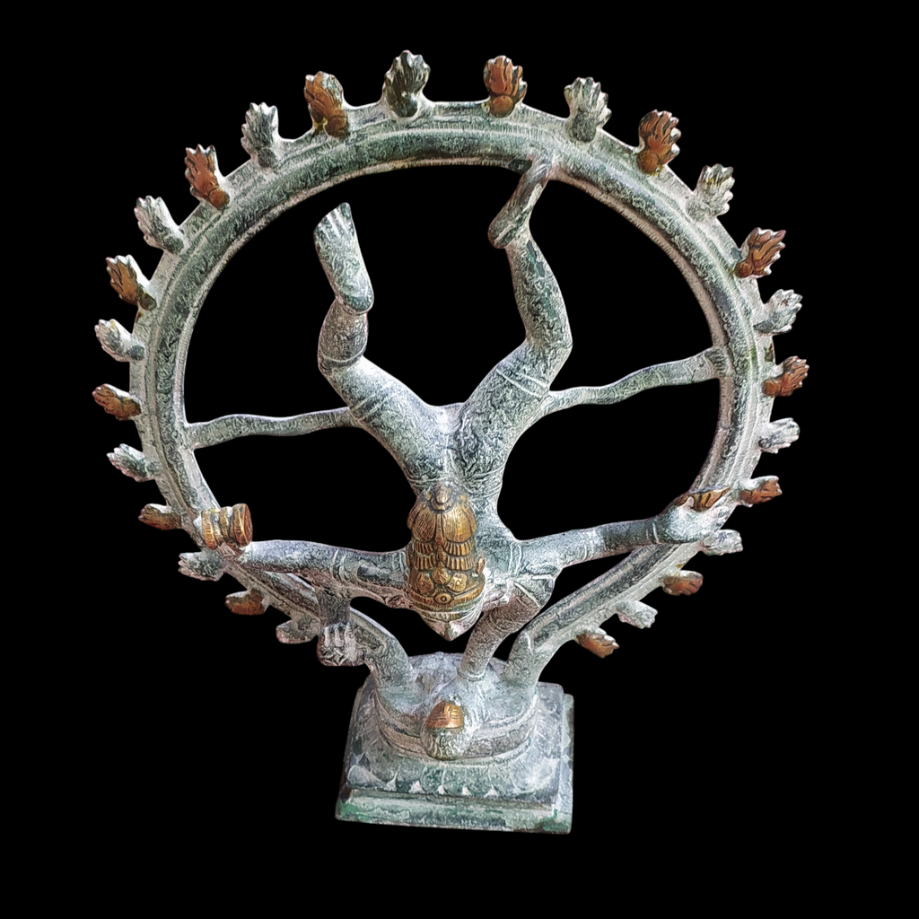 Vintage Brass Sculpture of Lord Shiva In Vrishchikasana Posture. Height 32 cm x Width 26 cm