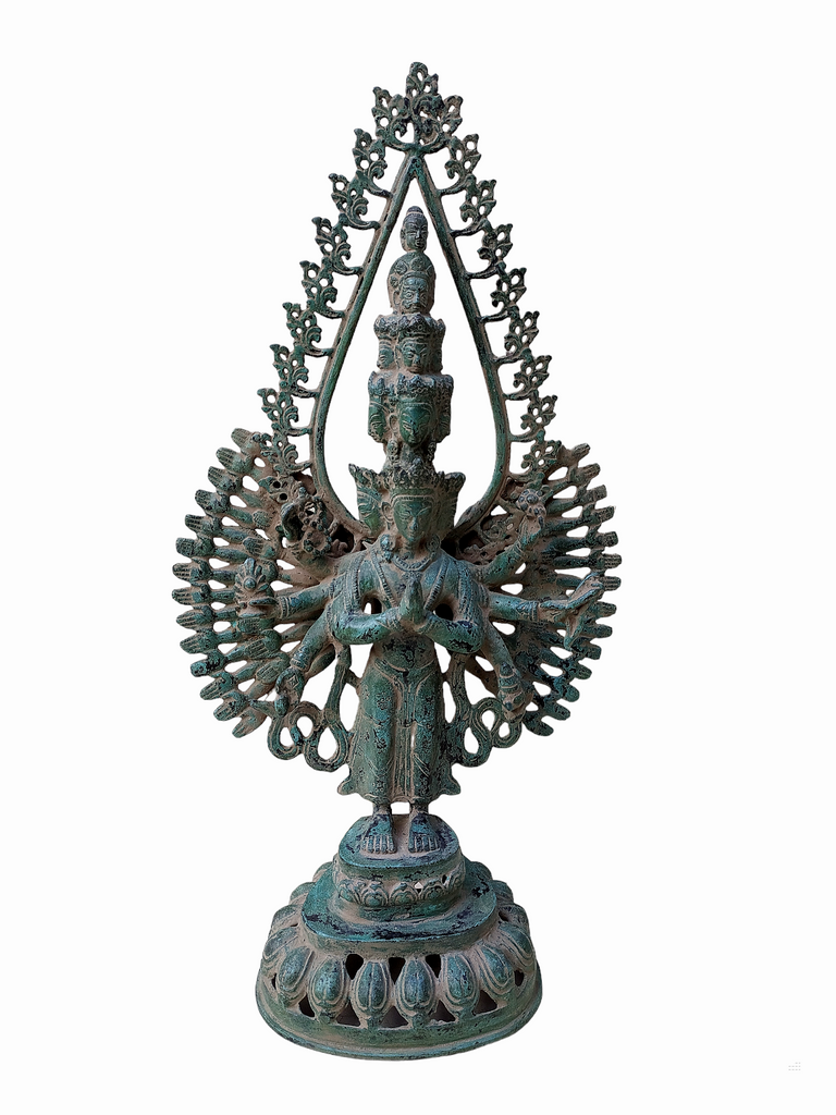 Vintage Statue Of Buddhist God - Avalokiteshvara. Height 49 cm x Width 30 cm.