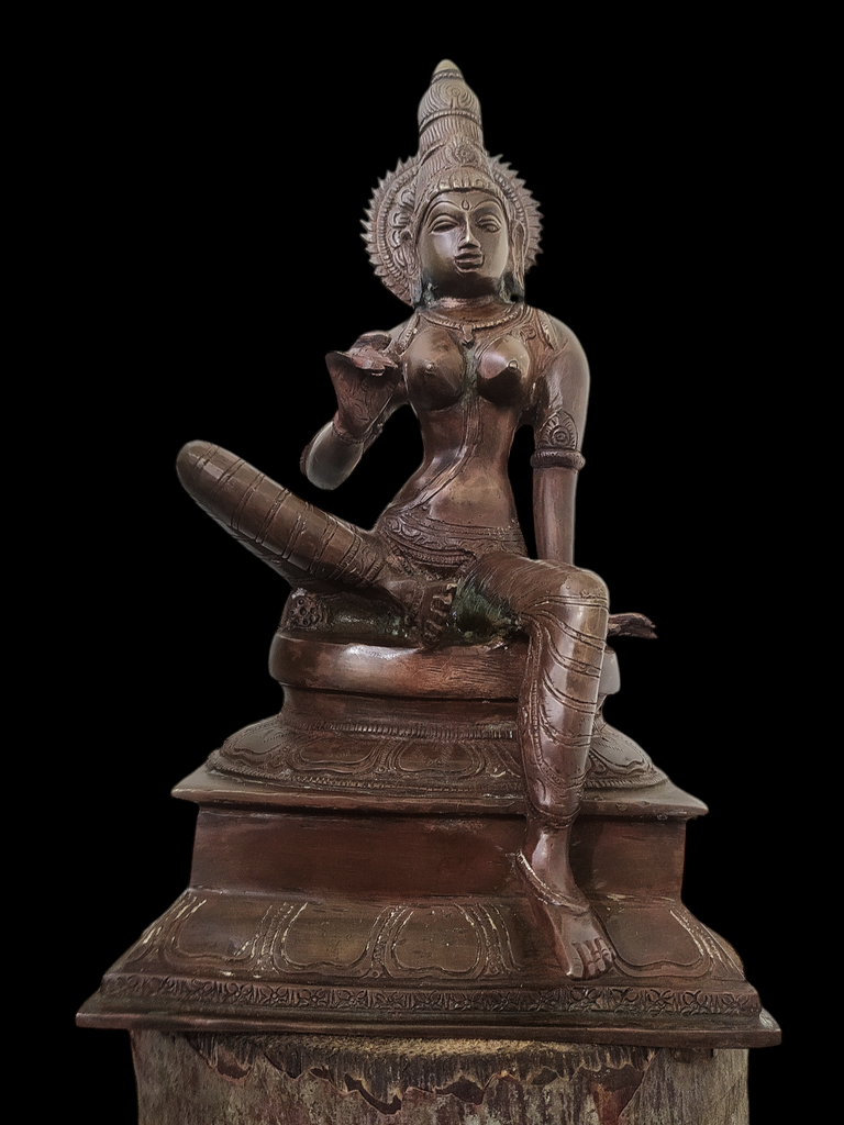 Parvati - Indian Goddess of Fertility, Love & Devotion Handcrafted in Brass. Height 30 cm