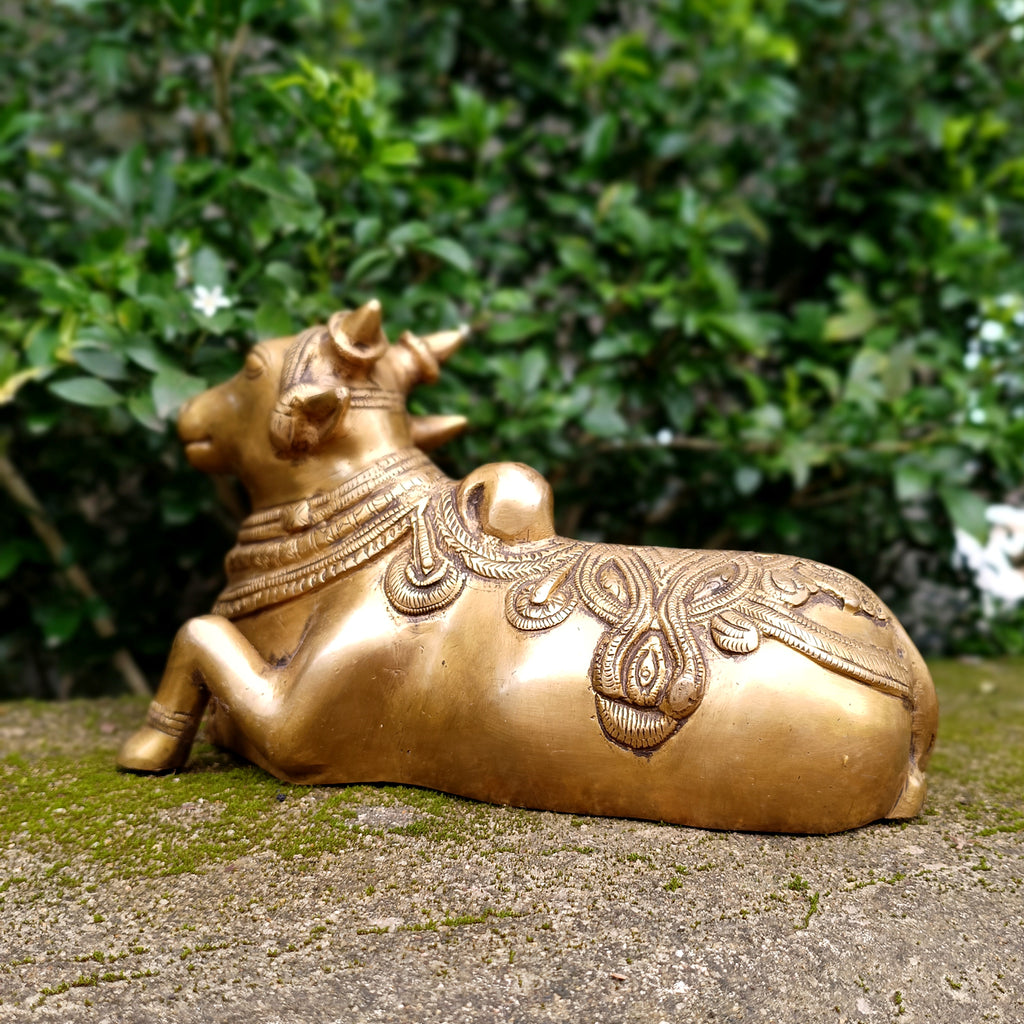 Brass Nandi - Vahan | Vehicle Of Lord Shiva. Length 28 cm x Height 17 cm