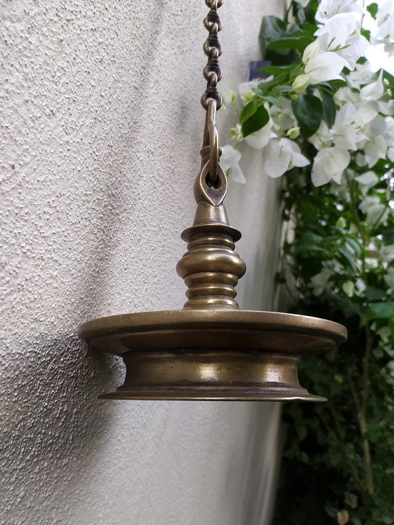 Heritage Brass Oil Lamp - "Thooku Vilakku" From South India. Length 103 cm x Diameter 16 cm