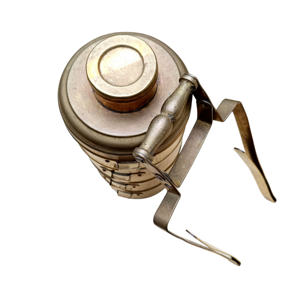 Vintage Brass Tiffin With 4 Containers. Height 42 cm x Diameter 14 cm