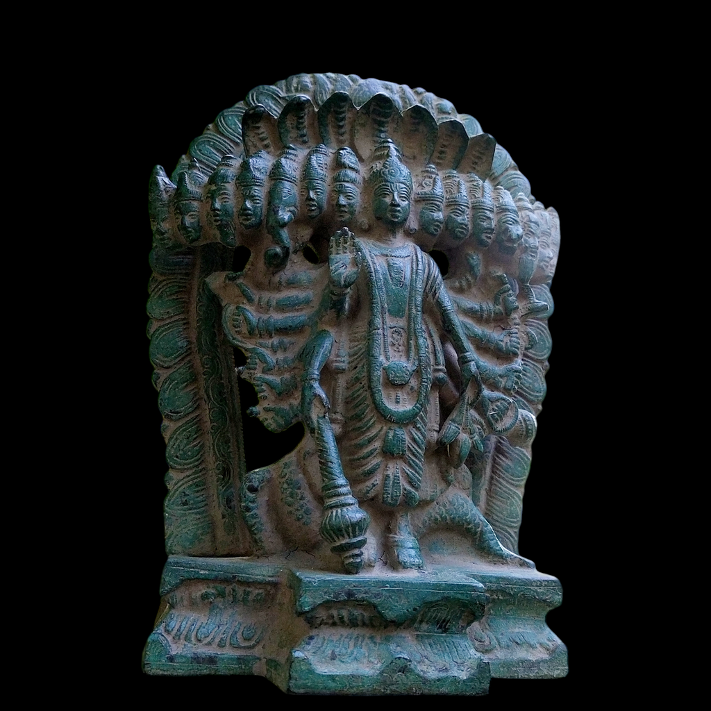 Magnificent Brass Virat Roop Of Lord Vishnu - Protector Of The World. Height 28 cm x Width 20 cm