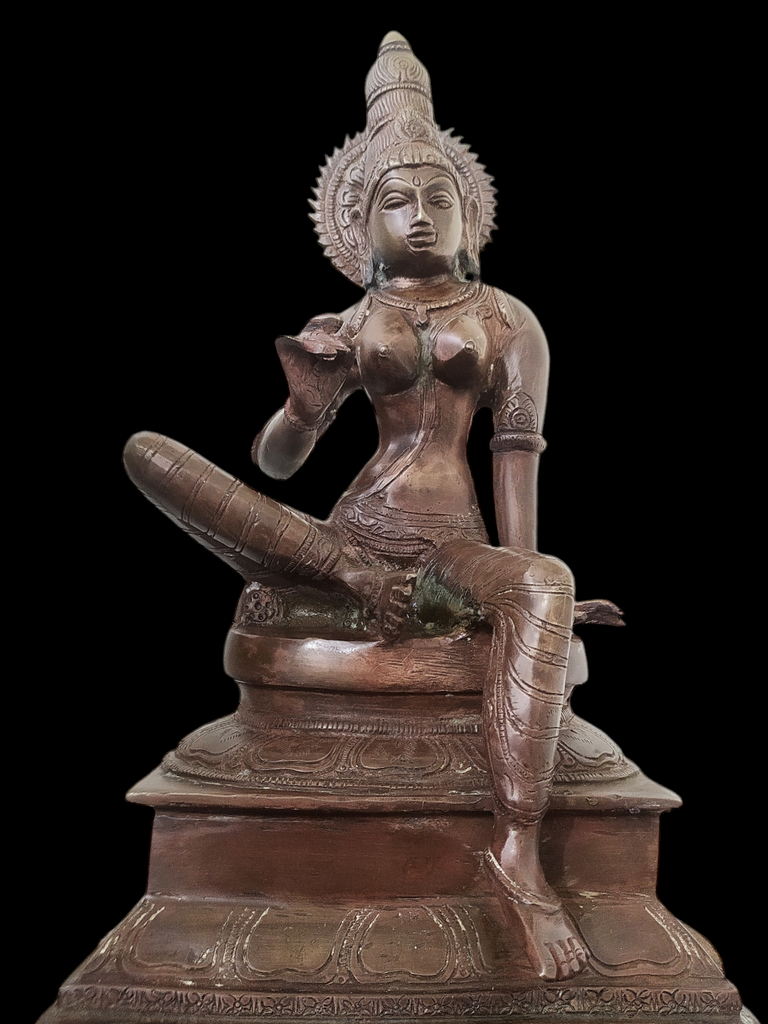 Parvati - Indian Goddess of Fertility, Love & Devotion Handcrafted in Brass. Height 30 cm