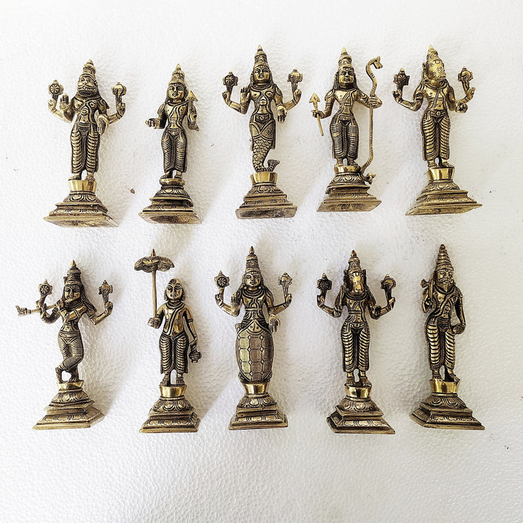 'Dashavatar' - Ten Incarnations Of Vishnu - Creator Of The Universe. Ht 15 cm x W 5.5 cm