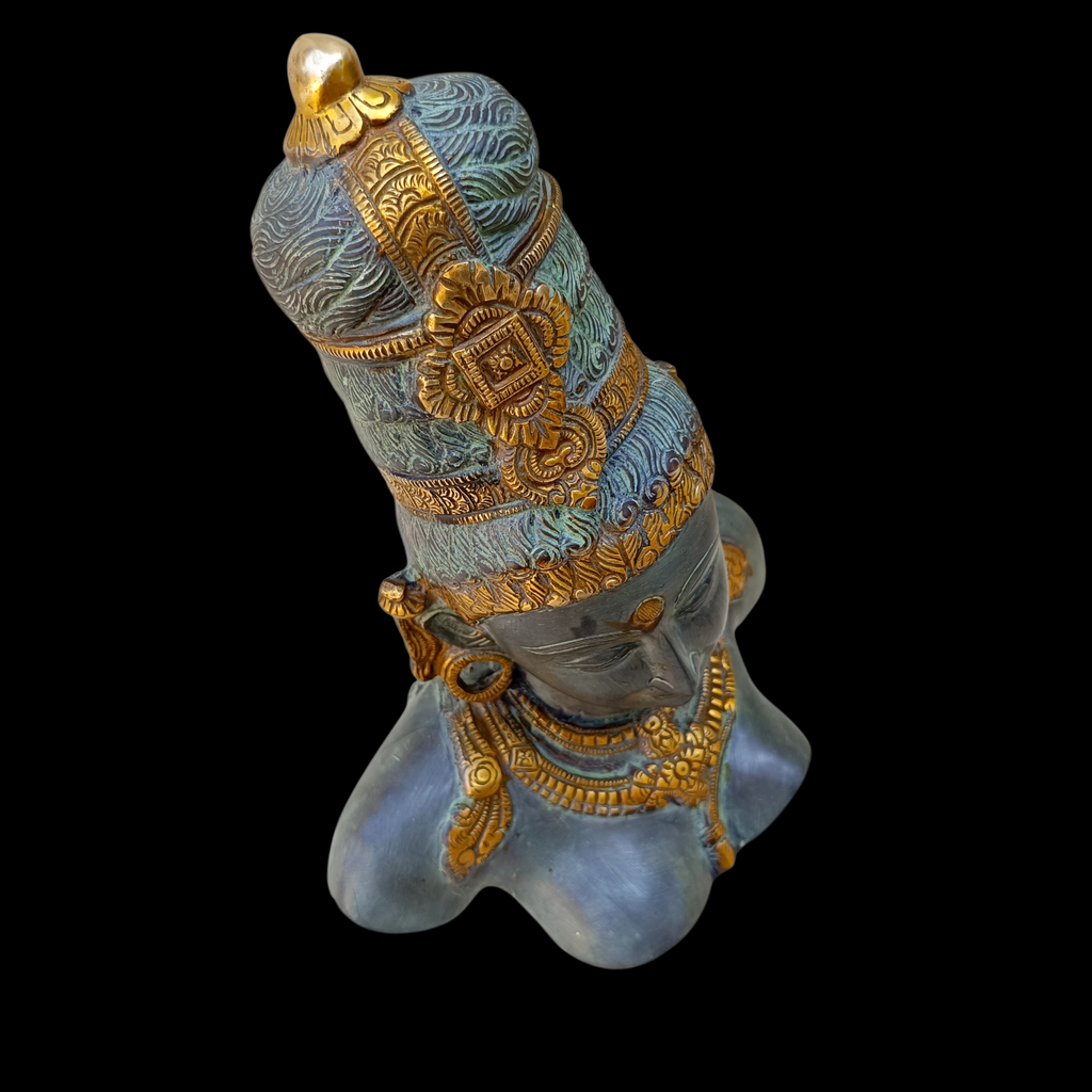 Magnificent Brass Bust Of Parvati - Indian Goddess of Fertility, Love & Devotion. Height 30 cm x Width 24 cm