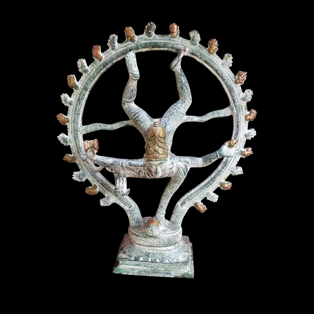 Vintage Brass Sculpture of Lord Shiva In Vrishchikasana Posture. Height 32 cm x Width 26 cm