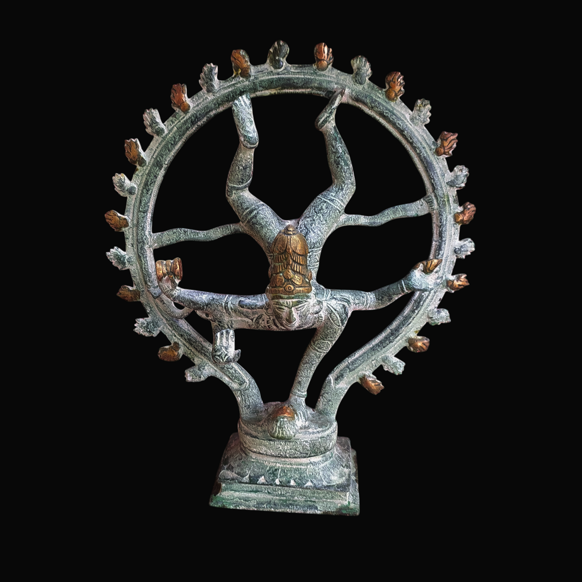 Vintage Brass Sculpture of Lord Shiva In Vrishchikasana Posture. Height 32 cm x Width 26 cm