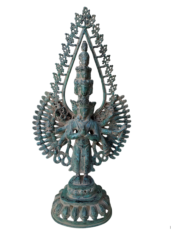 Vintage Statue Of Buddhist God - Avalokiteshvara. Height 49 cm x Width 30 cm.