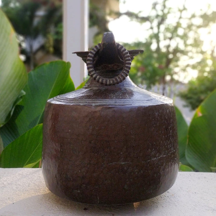 Vintage Traditional Handcrafted Hammered Copper Water Vessel. Height 32 cm