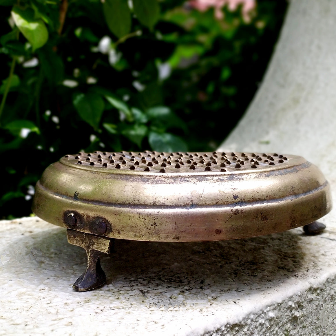 Vintage Brass Vegetable Grater. Diameter 20 x Height 6 cm