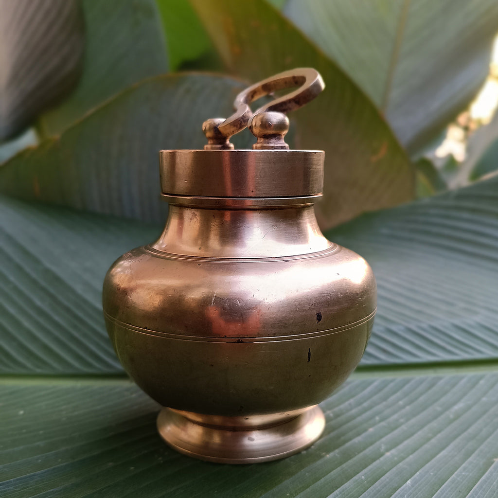 Vintage Brass Vessel For Gangajal. Height 17 cm