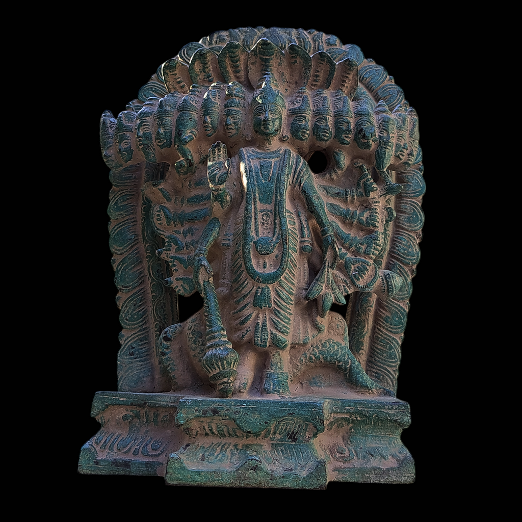 Magnificent Brass Virat Roop Of Lord Vishnu - Protector Of The World. Height 28 cm x Width 20 cm