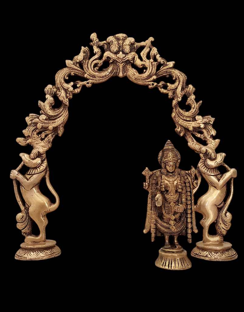 Majestic Brass Prabhavali With Lord Venkateshwara, Lord Balaji. Height 38 cm x Width 38 cm,