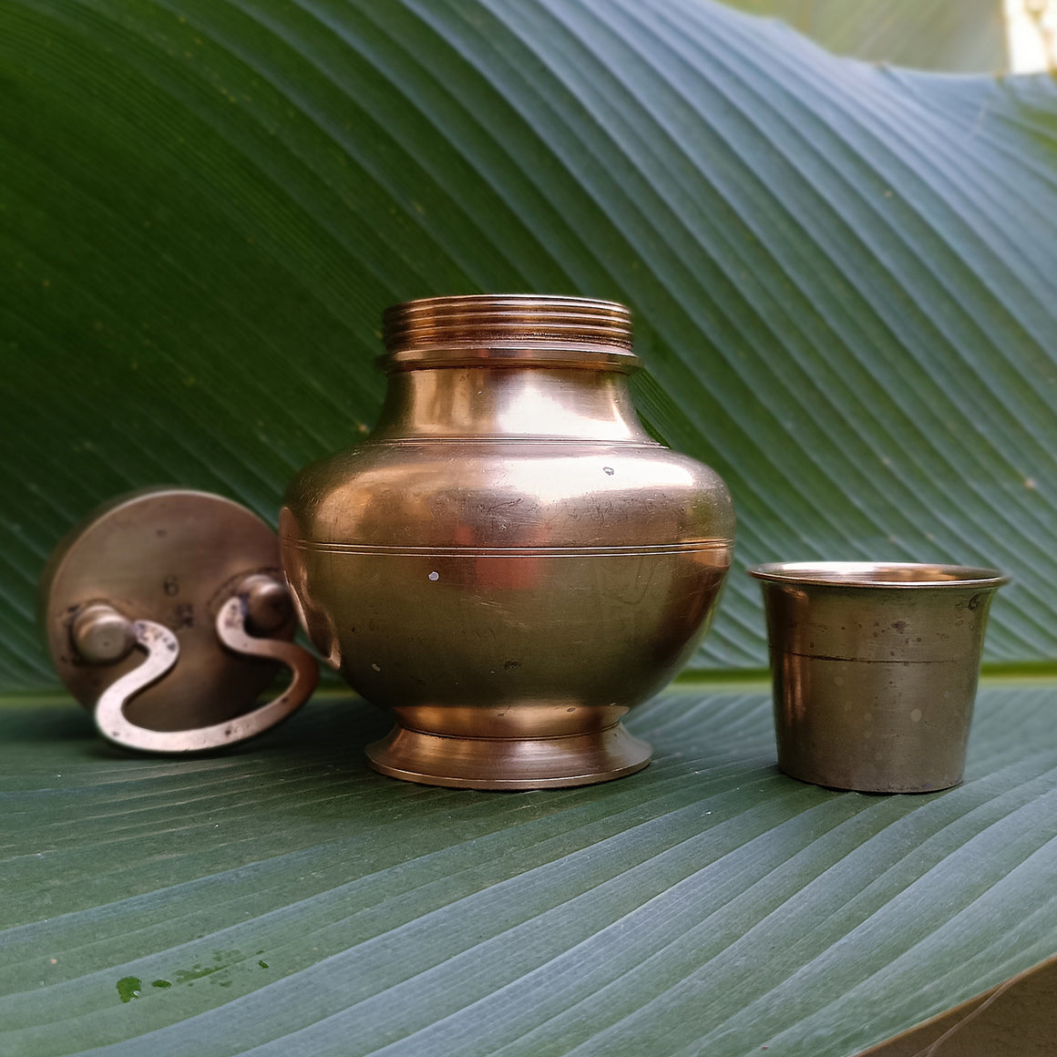 Vintage Brass Vessel For Gangajal. Height 17 cm