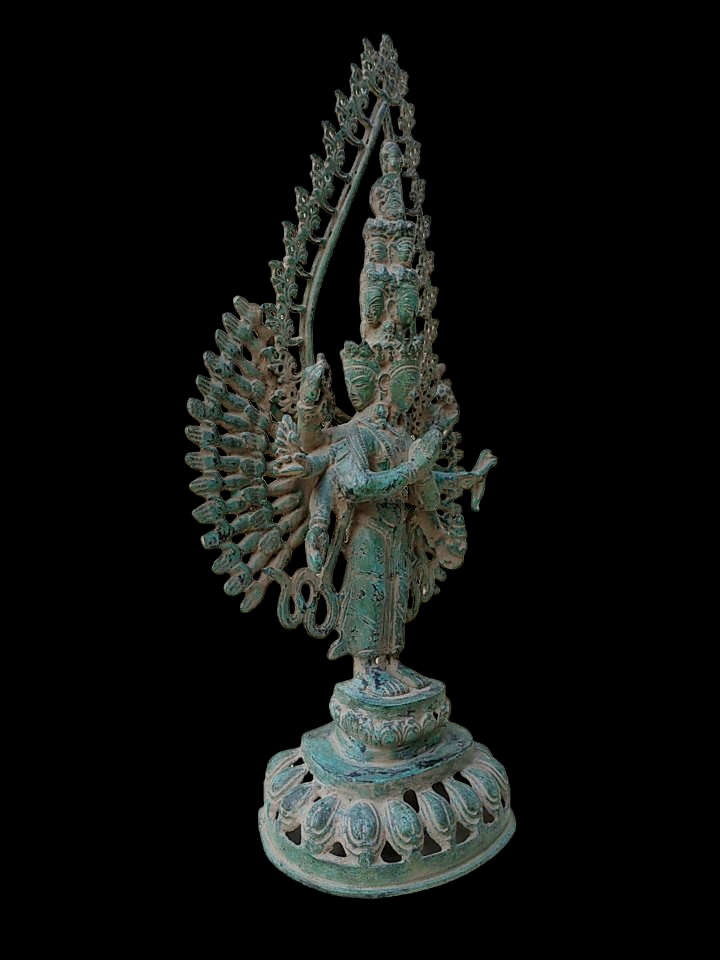 Vintage Statue Of Buddhist God - Avalokiteshvara. Height 49 cm x Width 30 cm.