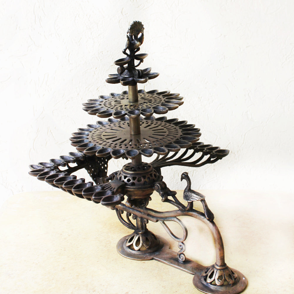 Heritage Majestic Brass Gange Maha Arti | Prayer Lamp With 85 Diyas - Ht 44 cm x L 34 cm x W 30 cm