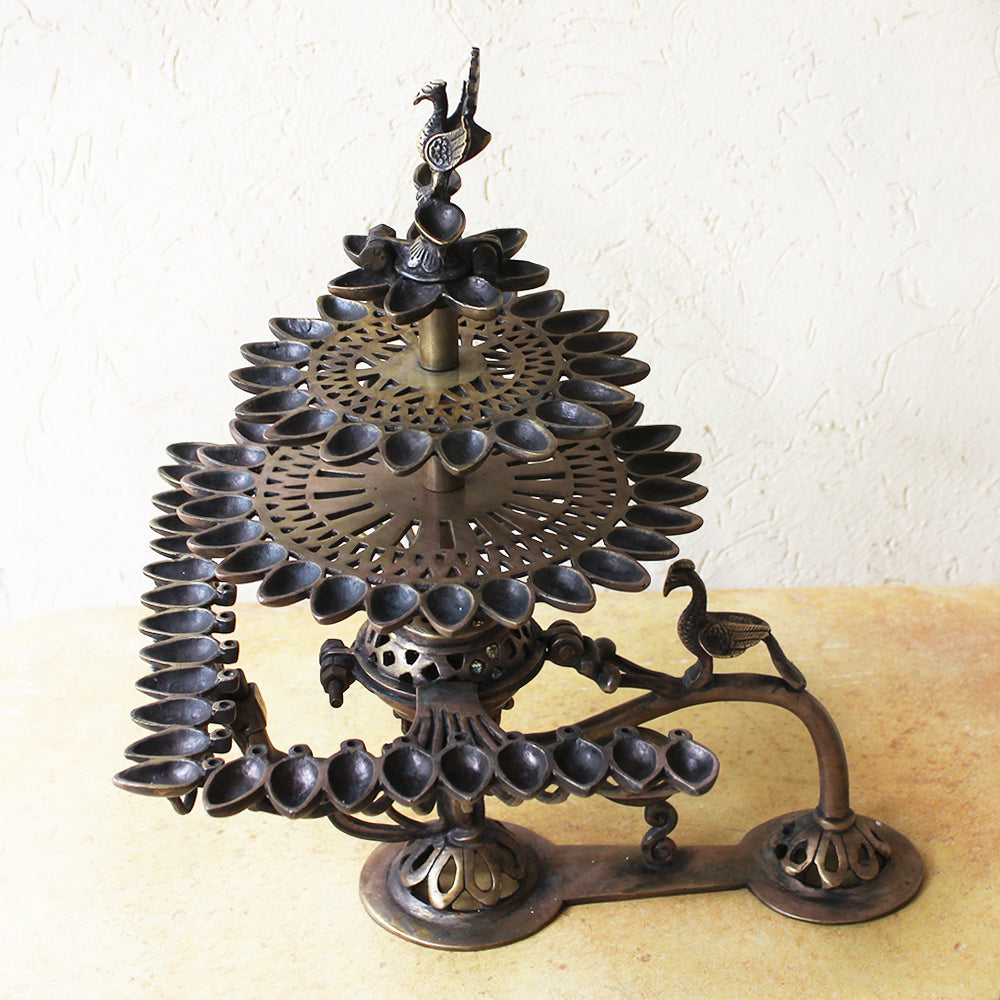 Heritage Majestic Brass Gange Maha Arti | Prayer Lamp With 85 Diyas - Ht 44 cm x L 34 cm x W 30 cm