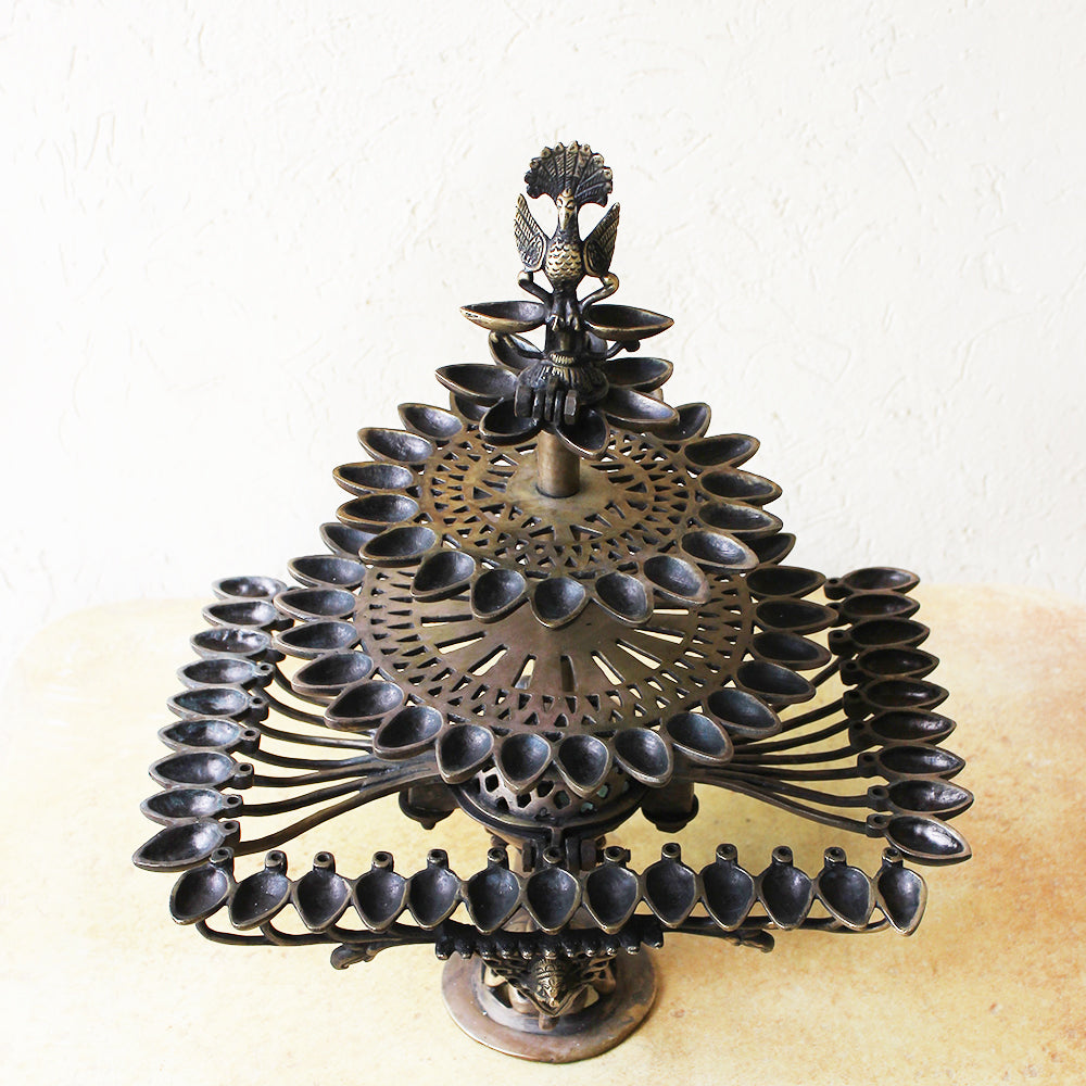 Heritage Majestic Brass Gange Maha Arti | Prayer Lamp With 85 Diyas - Ht 44 cm x L 34 cm x W 30 cm
