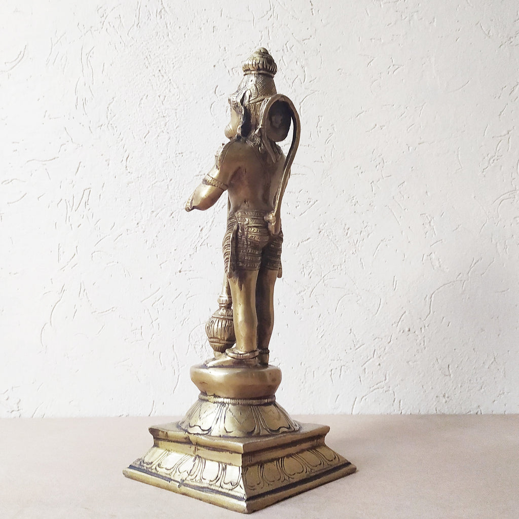 Vintage Brass Sculpture of Hanuman - Devotee of Lord Rama. Ht 39 cm