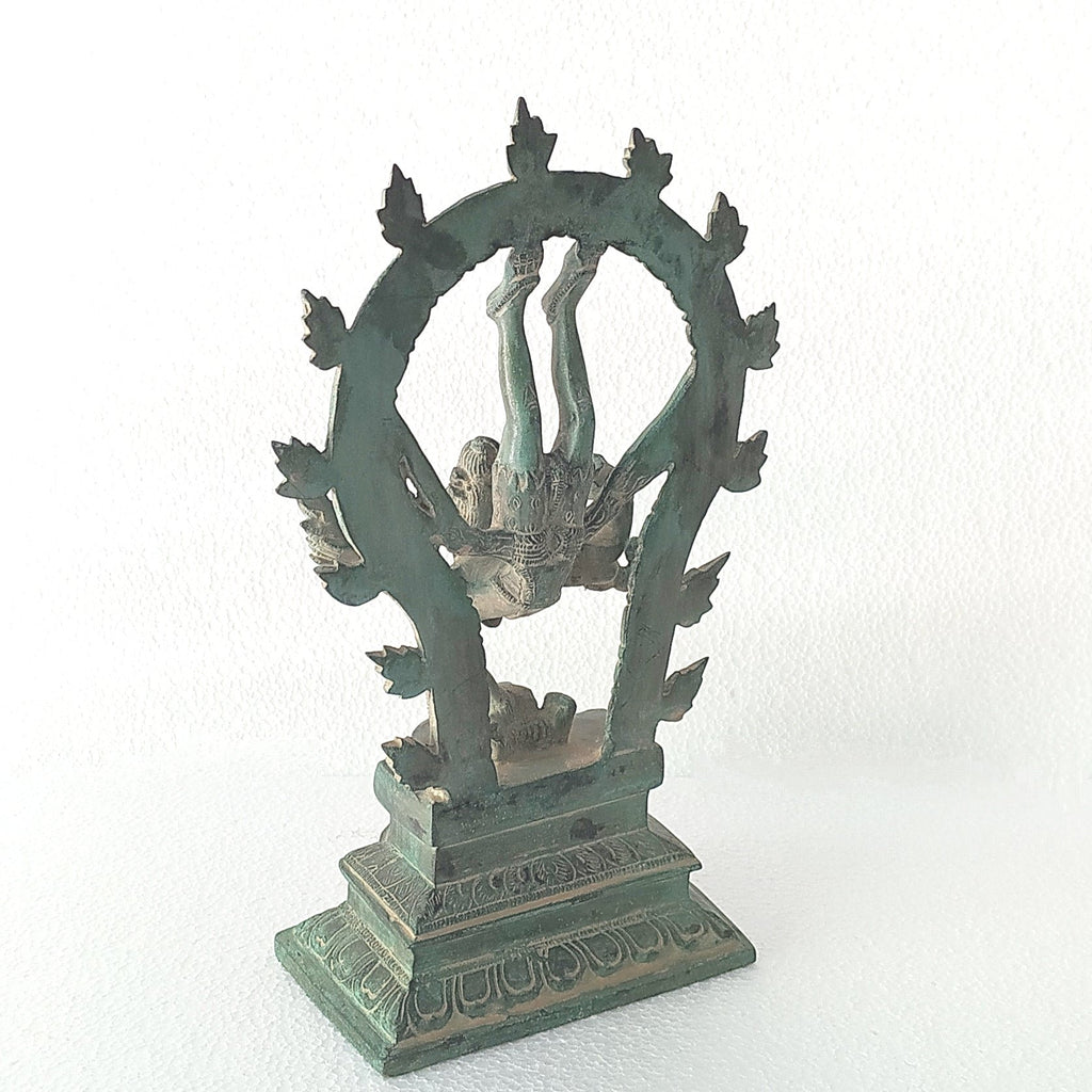 Majestic Brass Sculpture of Lord Shiva In Vrishchikasana Posture. Ht 30 cm x W 18 cm