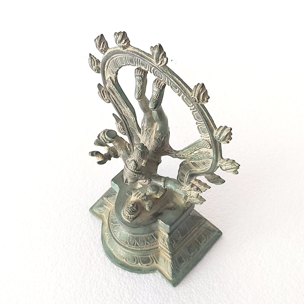 Majestic Brass Sculpture of Lord Shiva In Vrishchikasana Posture. Ht 30 cm x W 18 cm