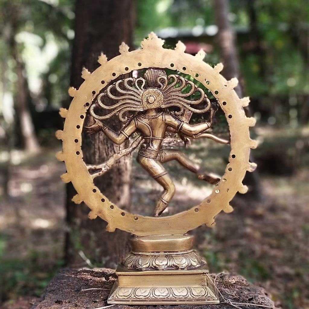 Magnificent Brass Sculpture of Lord Shiva As Dancing Natraja. Ht 34 cm x W 26 cm