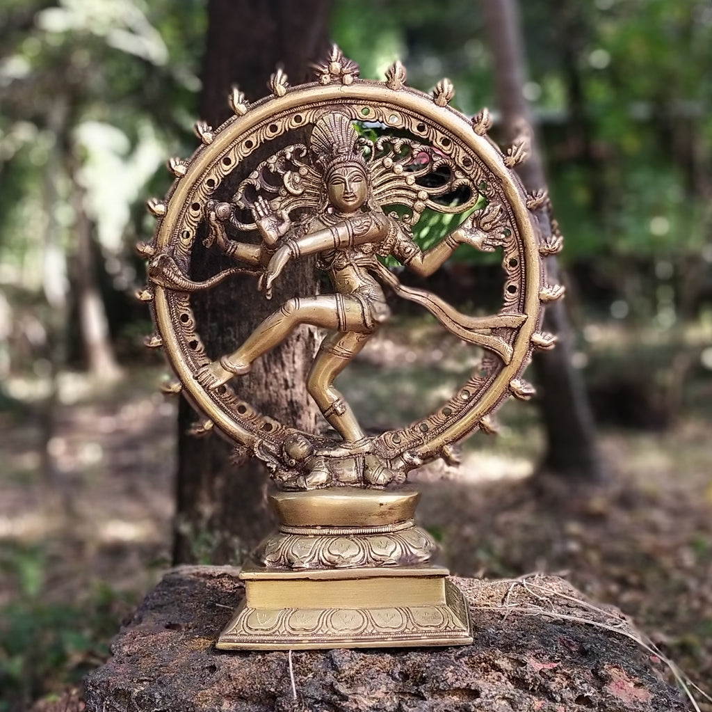 Magnificent Brass Sculpture of Lord Shiva As Dancing Natraja. Ht 34 cm x W 26 cm