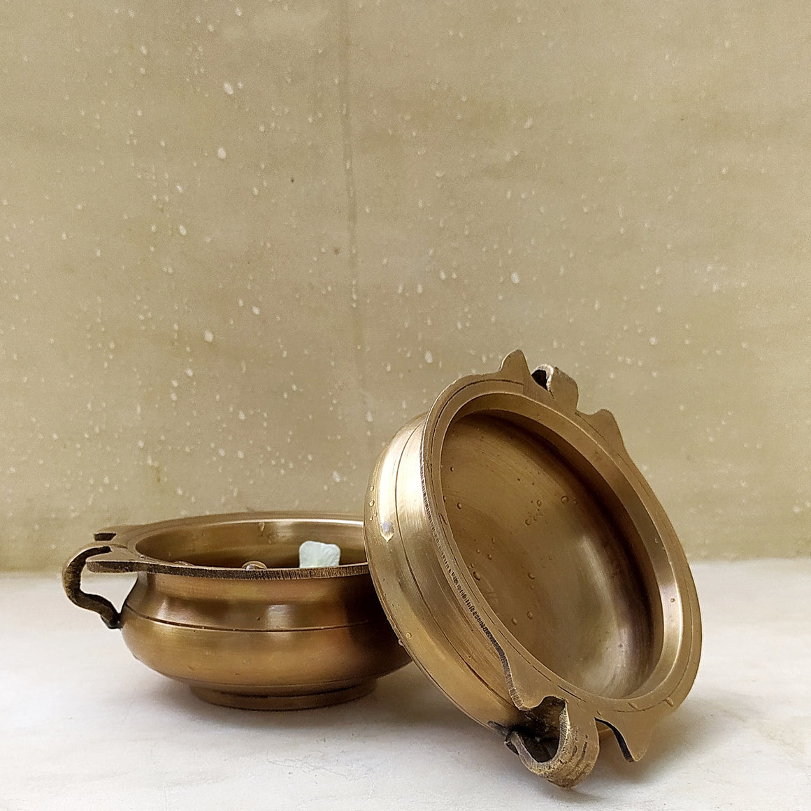 Pair of Exquisite Traditional Handcrafted Brass Urlis -  Diameter 9 cm x Height 5 cm