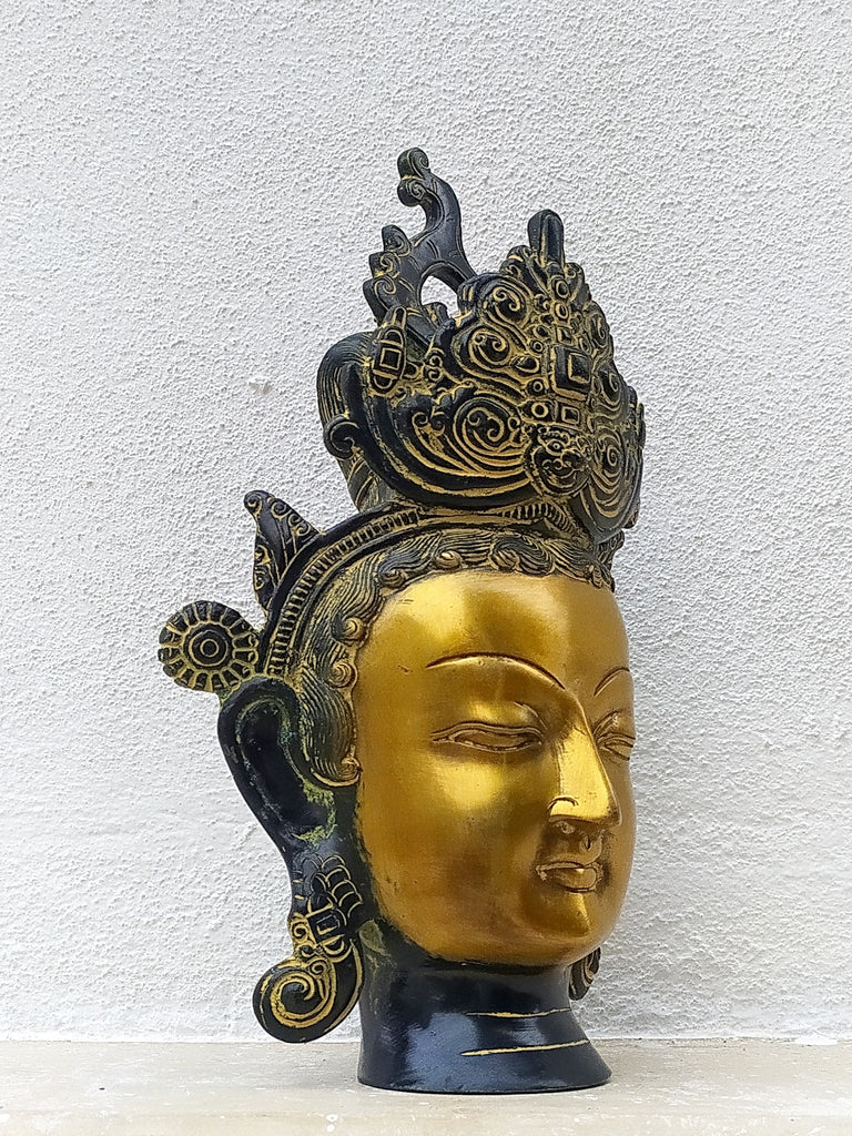 Brass Sculpture of Tara -Female Buddha & Goddess of Universal Compassion, Ht 30 cm x W 18 cm