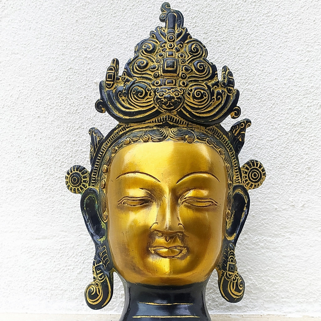 Brass Sculpture of Tara -Female Buddha & Goddess of Universal Compassion, Ht 30 cm x W 18 cm